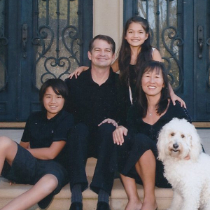 Rosa Kwon Easton with husband and children