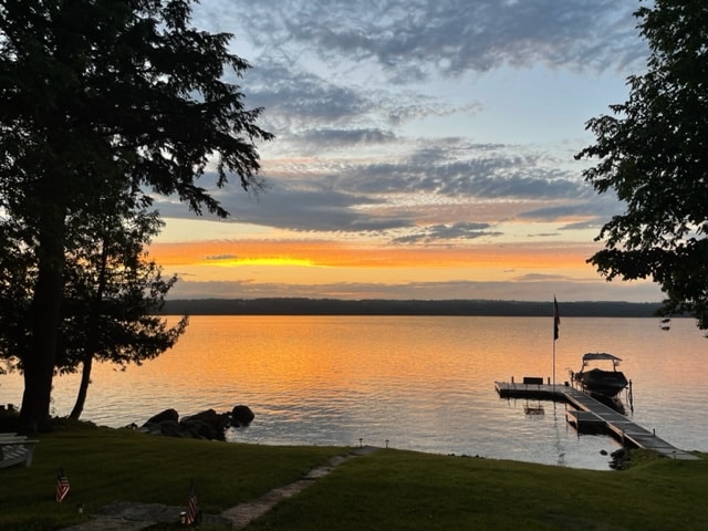 Sunset over a lake in Maine