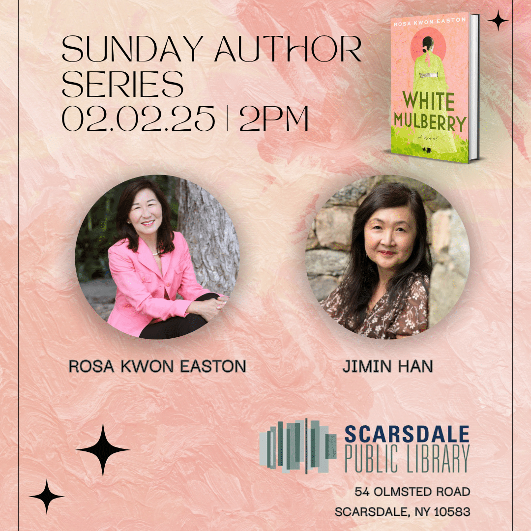 Rosa Easton at the Scarsdale Public Library with Jimin Kim