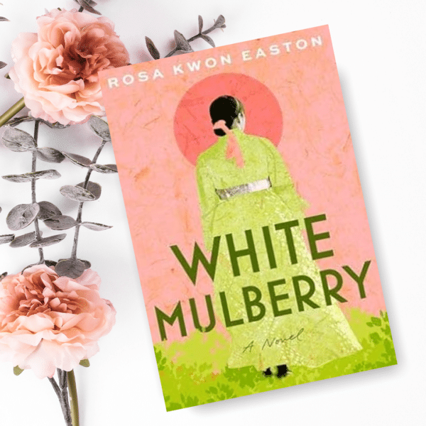 White Mulberry book cover with a white mulberry branch