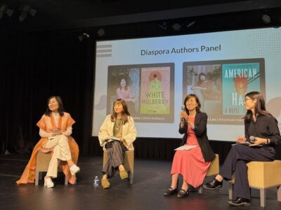 Rosa Kwon Easton speaking on a Diaspora Authors panel